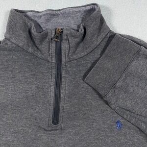 Polo Ralph Lauren‎ Mens XL Quarter Zip Pullover Charcoal Gray Heather Sweatshirt